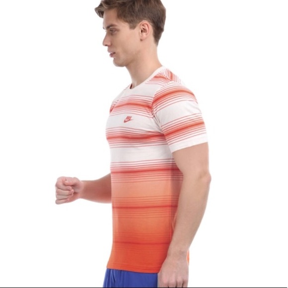 Nike Other - NWOT Men’s Orange and White Striped Nike Tee